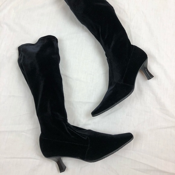 New Vaneli Velvet Pointed Boots - Picture 1 of 7
